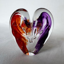Load image into Gallery viewer, 3.5 inches tall - Blown Glass Jewel Tone Heart
