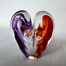 Load image into Gallery viewer, 3.5 inches tall - Blown Glass Jewel Tone Heart
