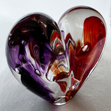 Load image into Gallery viewer, 3.5 inches tall - Blown Glass Jewel Tone Heart
