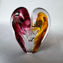 Load image into Gallery viewer, 3.5 inches tall - Blown Glass Jewel Tone Heart

