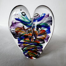Load image into Gallery viewer, 3.5 inches tall - Blown Glass Jewel Tone Heart

