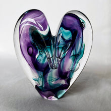 Load image into Gallery viewer, 4.5 inches tall - Blown Glass Jewel Tone Heart
