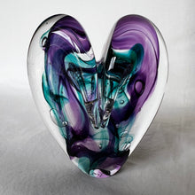 Load image into Gallery viewer, 4.5 inches tall - Blown Glass Jewel Tone Heart
