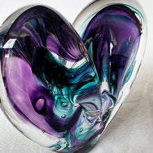 Load image into Gallery viewer, 4.5 inches tall - Blown Glass Jewel Tone Heart
