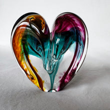 Load image into Gallery viewer, 3 inches tall - Blown Glass Jewel Tone Heart
