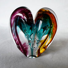 Load image into Gallery viewer, 3 inches tall - Blown Glass Jewel Tone Heart
