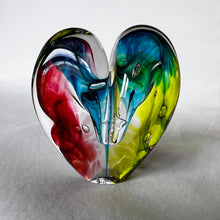 Load image into Gallery viewer, 3 inches tall - Blown Glass Jewel Tone Heart
