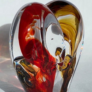 4 inches tall - Blown Glass Jewel Tone Heart