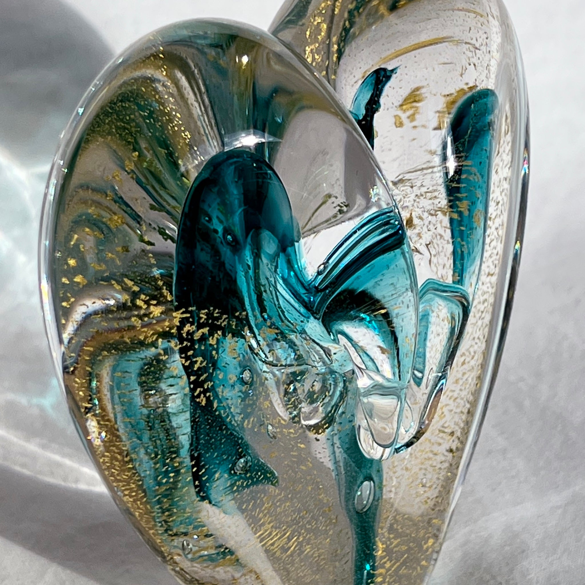 4 inches tall - Blown Glass Heart of Gold – Mystical Heart Designs